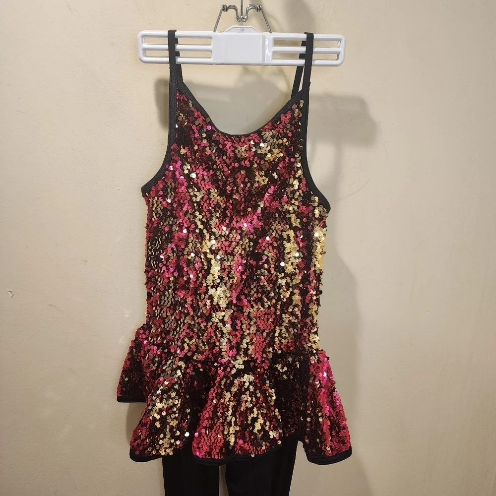 WEISSMAN one Piece sequins Dance Costume Jumpsuit size S
